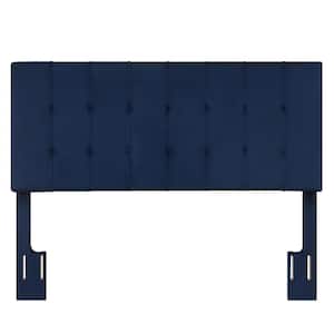 Regina Navy Blue Queen Upholstered Headboard with Button Tufting