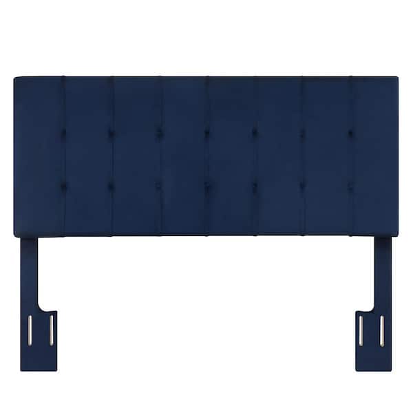 Steve Silver Regina Navy Blue Queen Upholstered Headboard with Button Tufting