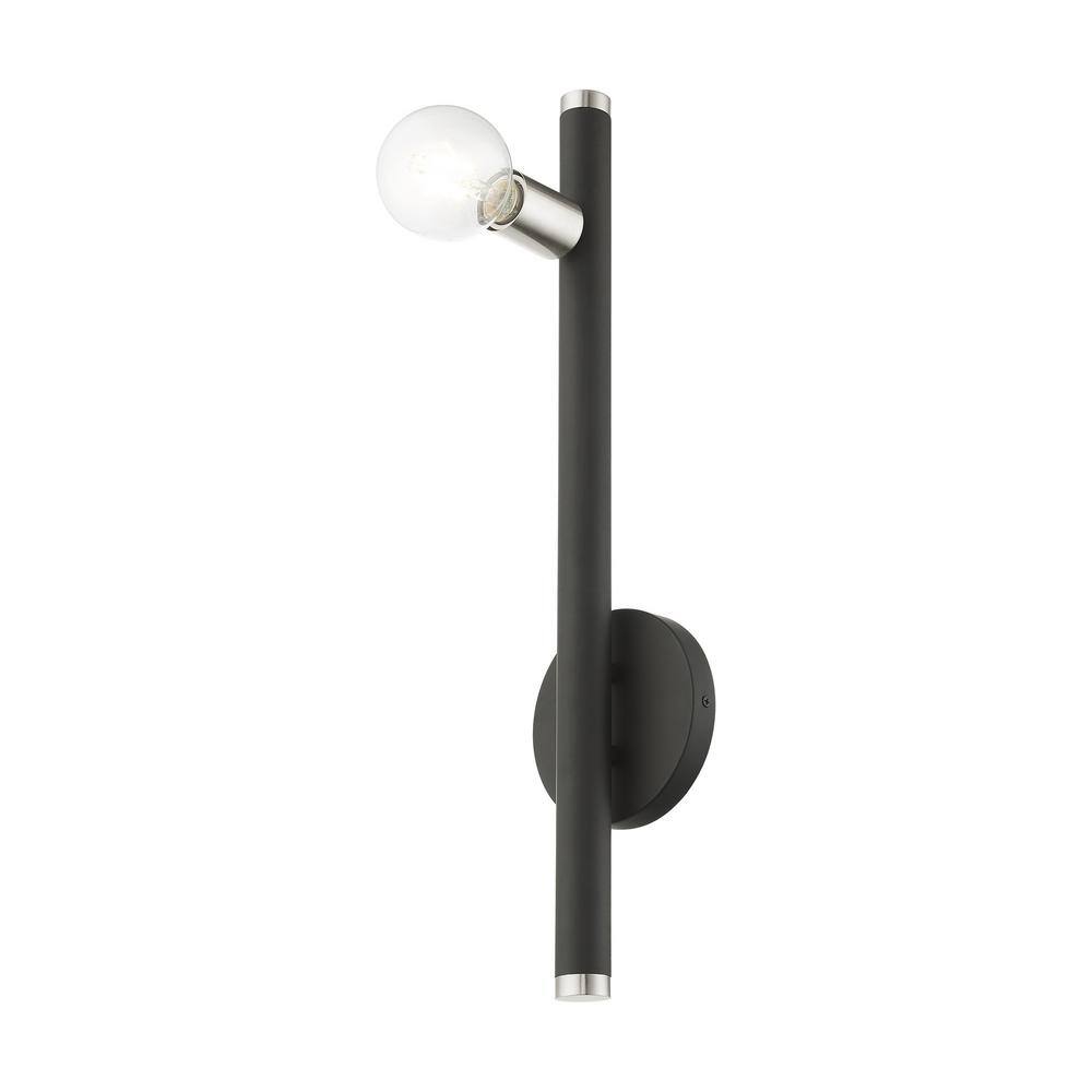 Bannister 22" Black Steel Dimmable Wall Sconce