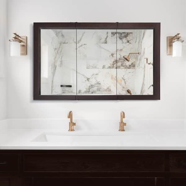 Design House Ventura 48-in x 30-in Rectangle Surface Pine Mirrored Medicine Cabinet Design House Ventura 48-in x 30-in Rectangle Surface Pine Mirrored Medicine Cabinet