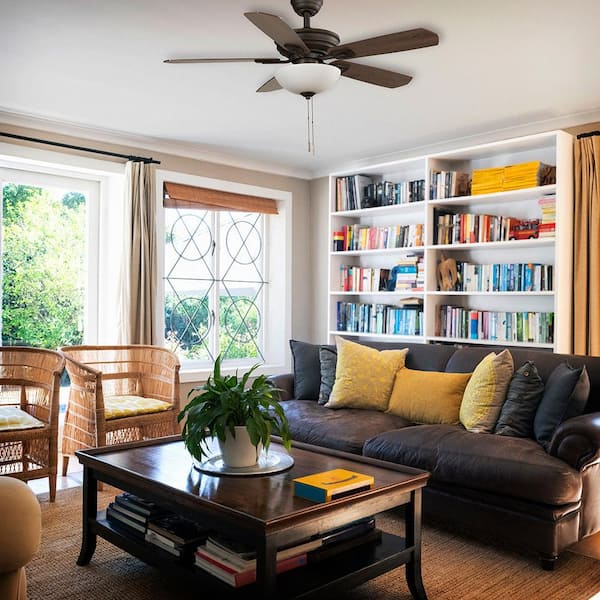 Wellston II 44 in. Indoor LED Bronze Dry Rated Downrod Ceiling Fan with Light Kit and 5 Reversible Blades