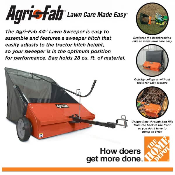 44 in. 28 cu. ft. Tow-Behind Lawn Sweeper