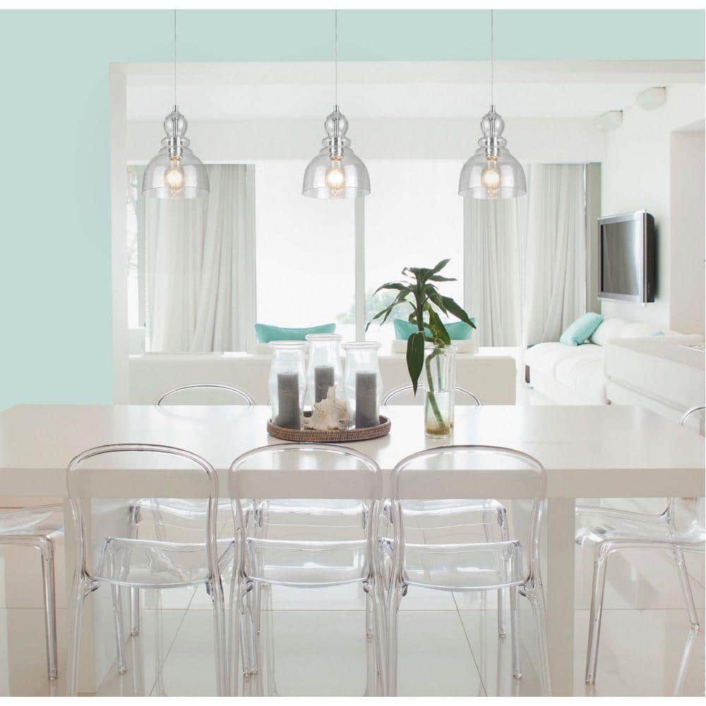 Vintage Seeded Glass 9" Mini Pendant Light in Brushed Nickel