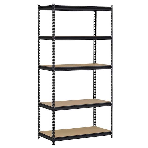 5-Shelf Adjustable Metal Garage Storage Shelving Unit in Black Powder Coat (36 in. W x 72 in. H x 18 in. D)