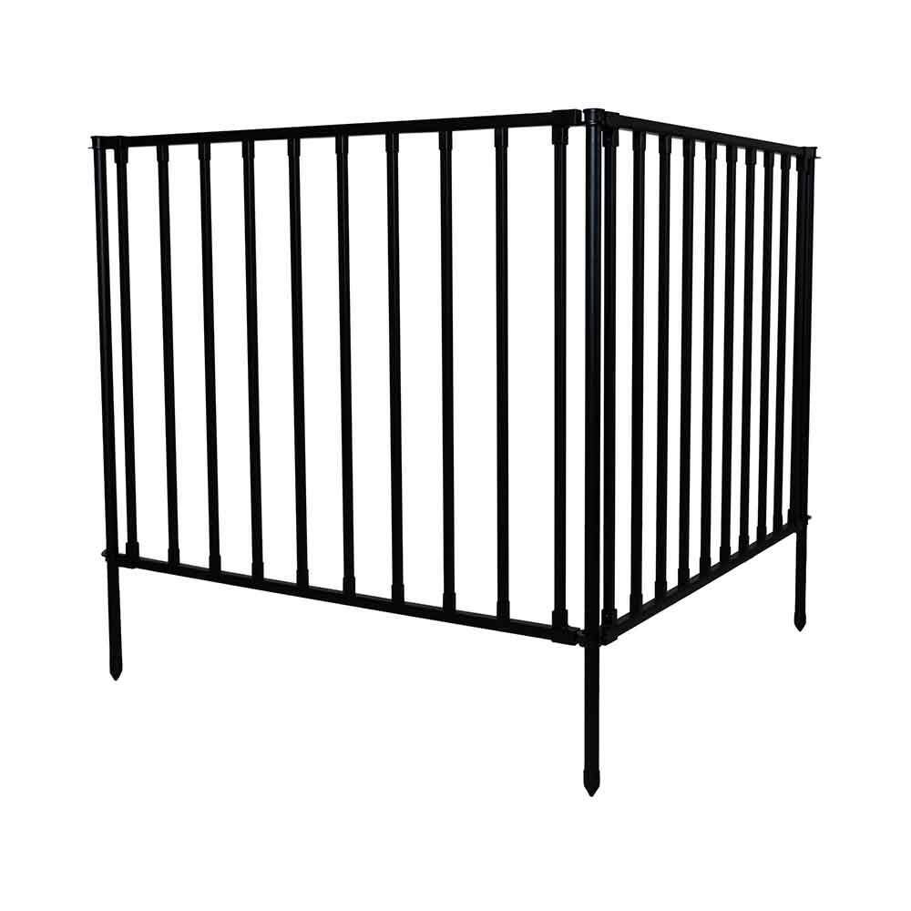 Zurich 3ft Black Poly-Steel No Dig Garden Fence Kit