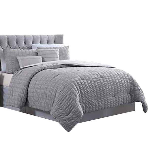Includes 1 Comforter Twin 1 Pillow 1 Sham Crystal Heart Comforter Set-Gray 