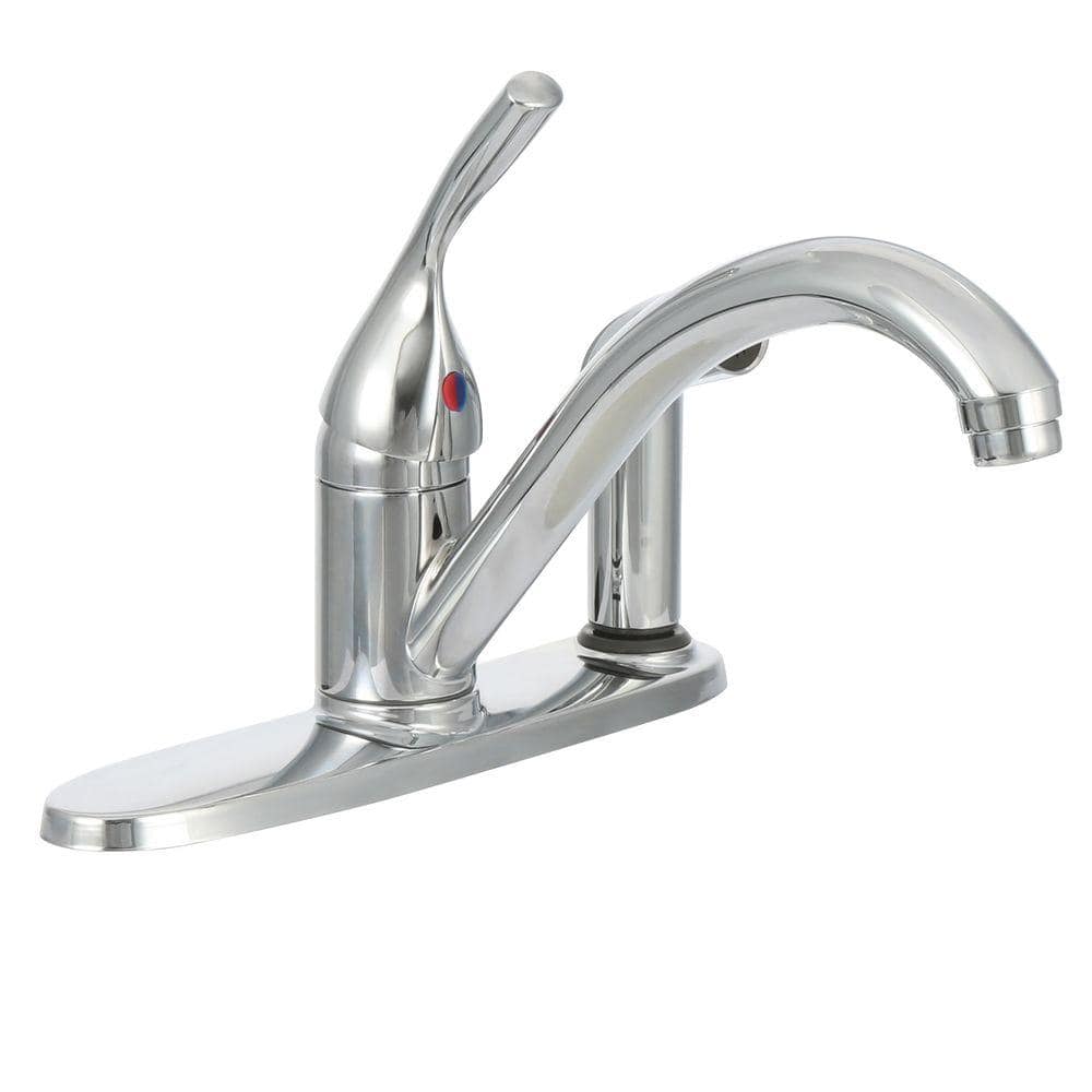 Delta Classic Single-Handle Standard Kitchen Faucet with Side Sprayer in Polished Chrome, Grey -  300-DST