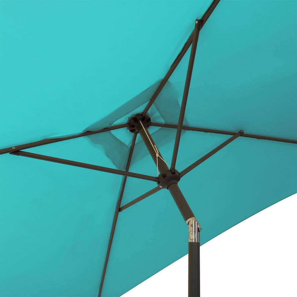 Turquoise Blue 6.5ft Square Steel Frame Patio Umbrella