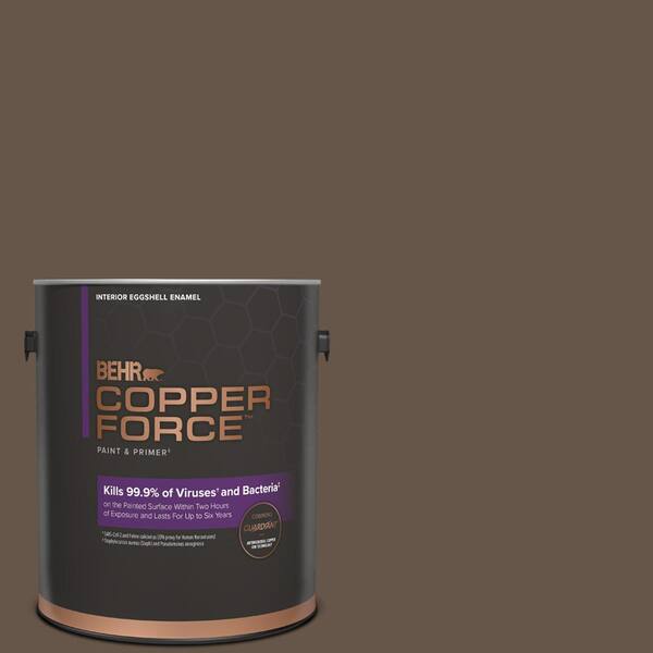 COPPER FORCE 1 gal. #N220-7 Cavalry Brown Eggshell Enamel Virucidal and Antibacterial Interior Paint & Primer