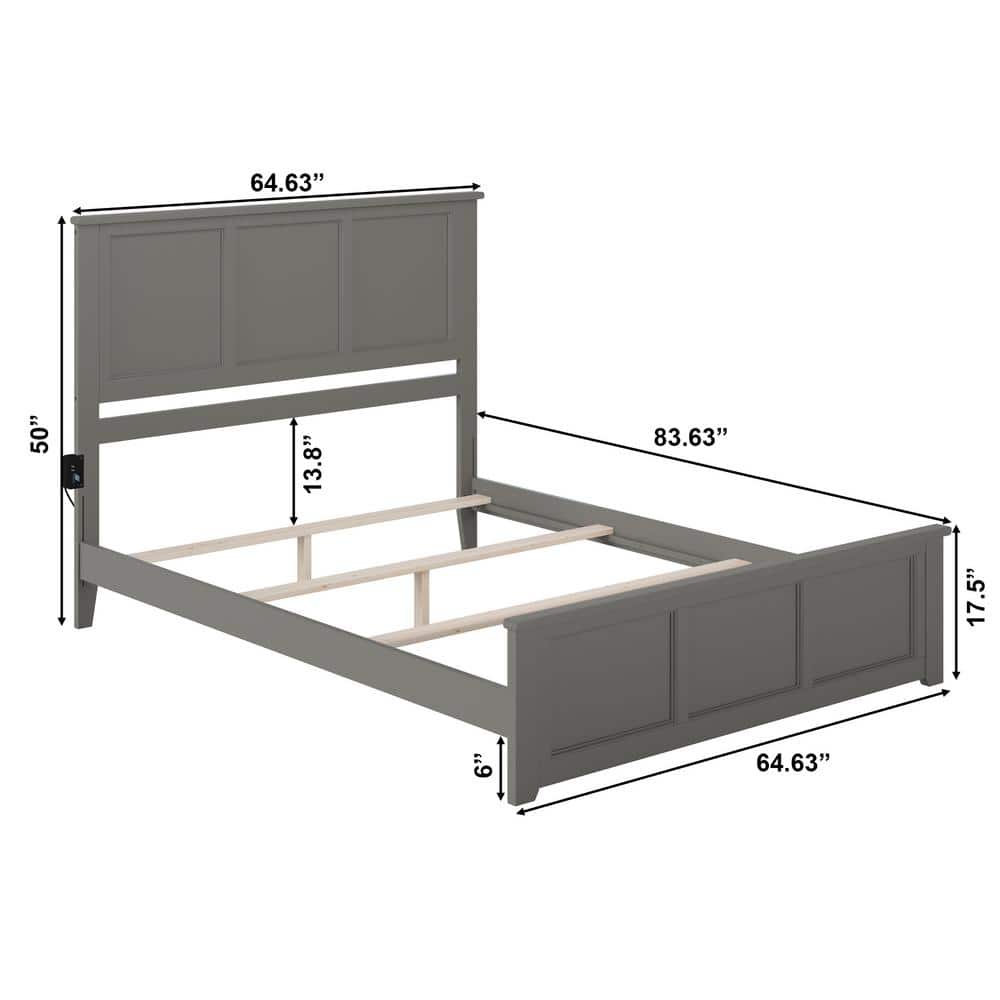Elegant Queen Upholstered Bed Frame with Wood Headboard and Storage Drawer