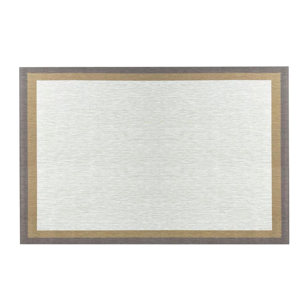 Aspen Beige Woven Vinyl Home Kitchen Mat Waterproof Area Rug for Indoor/Out