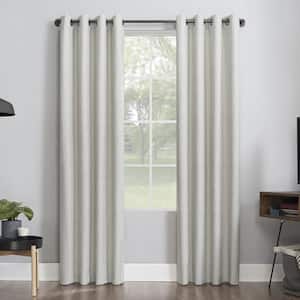 Noir Dimensional Thermal 100% 52 in. W x 84 in. L Blackout Grommet Curtain Panel in Cream White