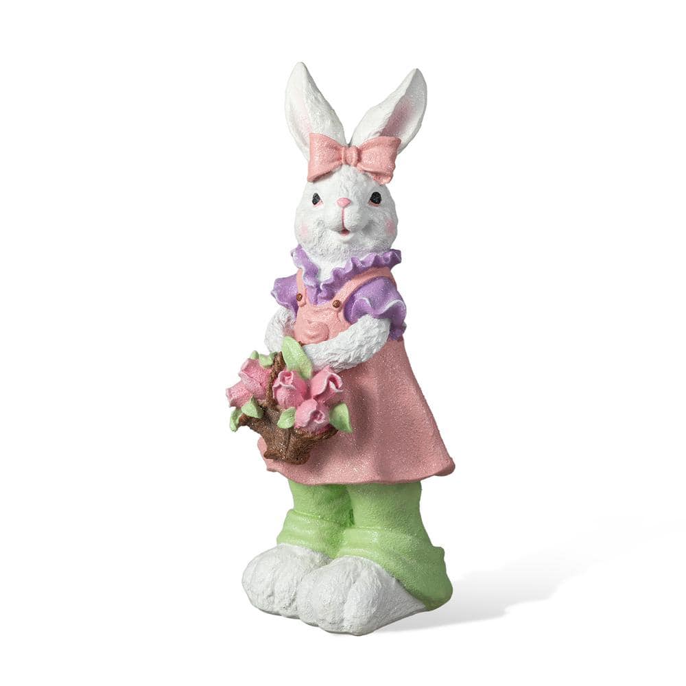 17.5 in. H Easter Resin Bunny Girl Table Decor with Flower Basket price history on PriceWatchPro