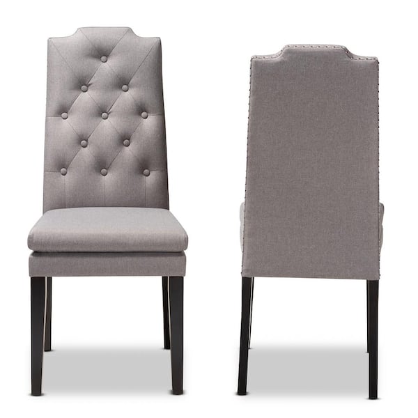 Baxton Studio Dylin Gray Fabric Dining Chair (Set of 2)