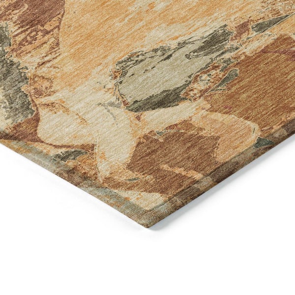 Chantille Machine Washable Indoor/Outdoor Abstract ACN1345 Copper 1 ft. 8 in. x 2 ft. 6 in. Area Rug
