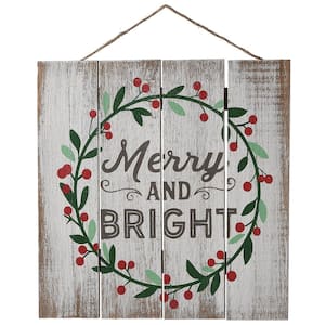 13 in. MERRY and BRIGHT Wall Sign