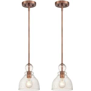 1-Light Indoor Adjustable Mini Pendant Light Base - Washed Copper Pendant Light - Indoor Pendant Light Fixtures (2 Pack)