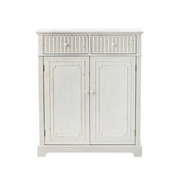 Home Decorators Collection Manor 50 in. H Distressed White Shoe Cabinet