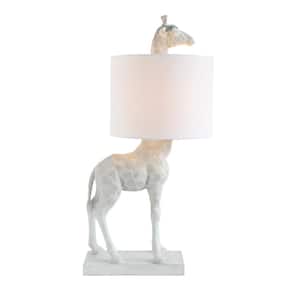 27.75 in. White Novelty Lamp with Giraffe Shape
