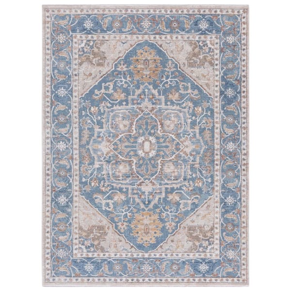 Ellwood 8 ft. x 10 ft. Blue/Beige Medallion Area Rug
