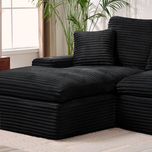 Seafuloy 4-Seats Modular Sectional 98 in. W Armless Fabric L