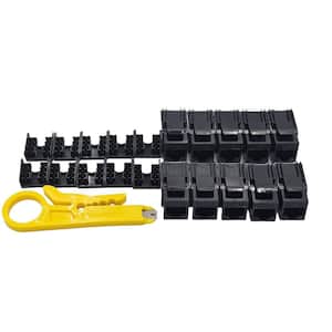 CAT6A Unshielded Punch Down Keystone Jack with Tool in Black (10-Pack)