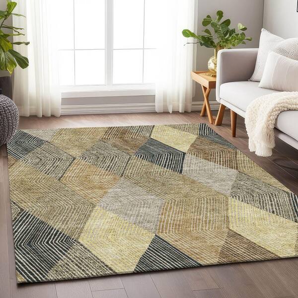 mocha　0527 Addison Rugs Mayfield Premium Machine Washable Abstract