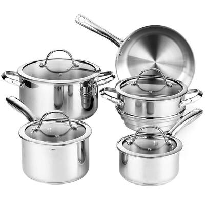 9 Piece Cookware Set Nonstick Pots & Pans Home Kitchen Cooking Non Stick NEW