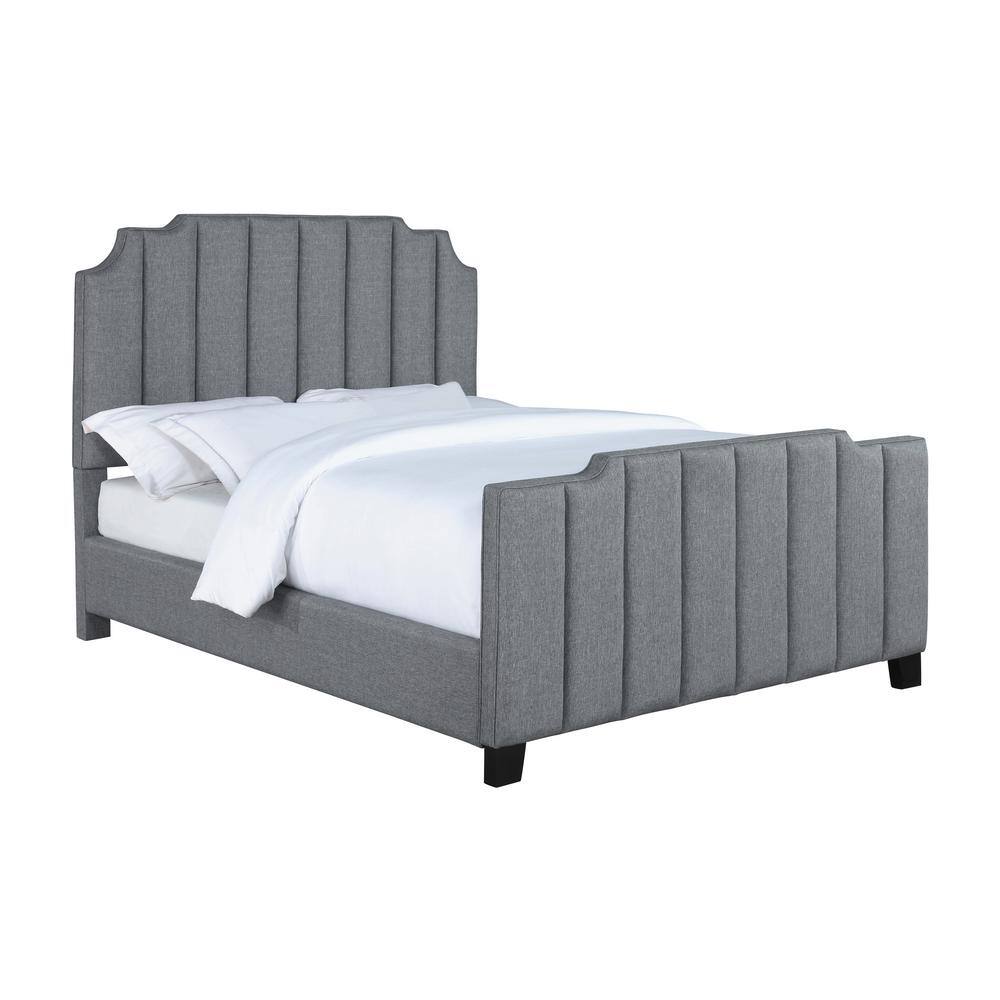 Coaster Home Furnishings Fiona Light Gray Wood Frame Queen Upholstered Panel Bed, Light Grey -  306029Q