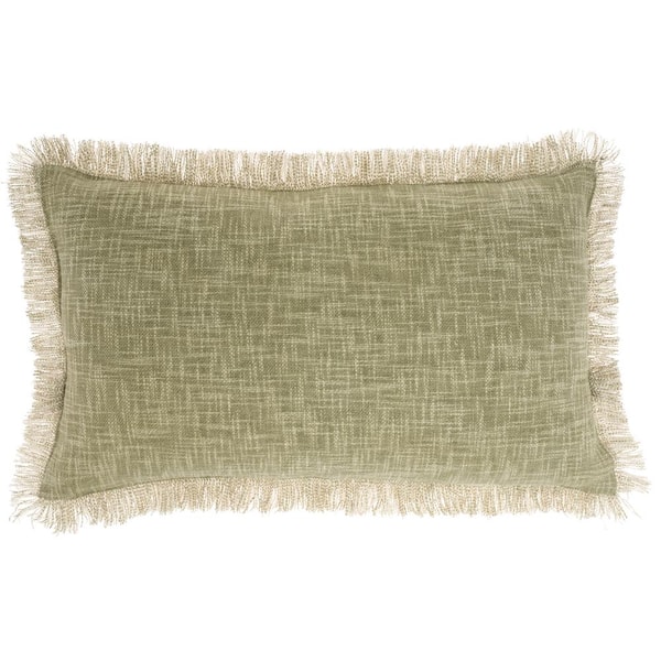 Home Soft Things Jacquard Chenille Big Zipper Throw Pillow 2 Piece Set -  Taupe/Khaki - 14 x 20