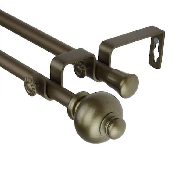 Rod Desyne 48 in. - 84 in. Antique Knob Double Curtain Rod