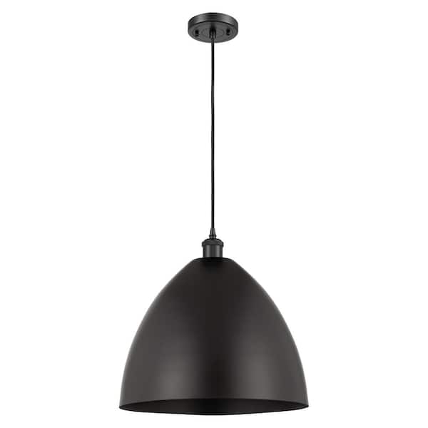 Innovations Metal Bristol 100-Watt 1-Light Matte Black Standard Mini Pendant Light with Metal Shade