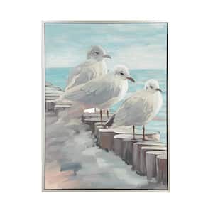 1- Panel Bird Framed Wall Art with Gold Frame 47 in. x 36 in.
