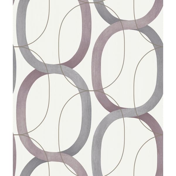 Candice Olson Interlock Plum Wallpaper