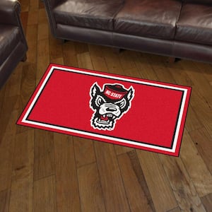NC State Wolfpack Black 3 ft. x 5 ft. Plush Area Rug