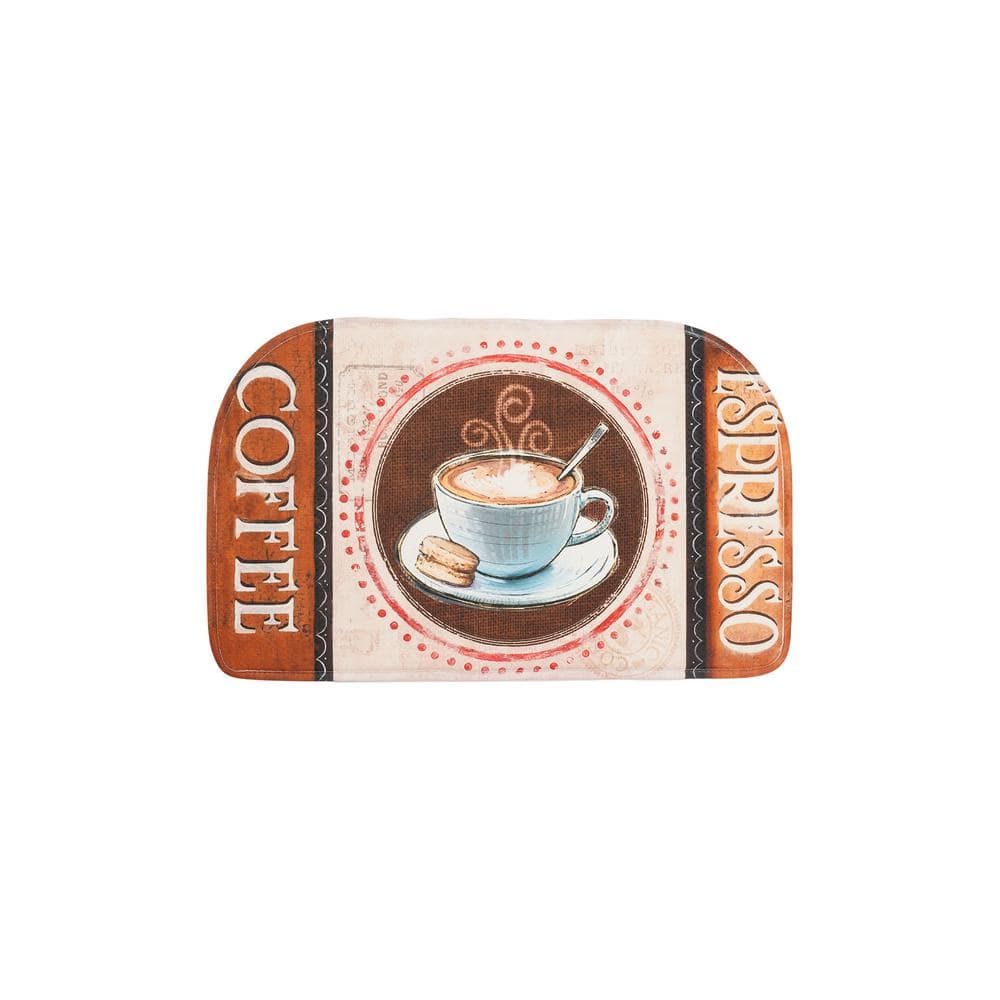 EverGrace Espresso Semi Circle Kitchen Mat 18in.x 30in. EG2008KM3033