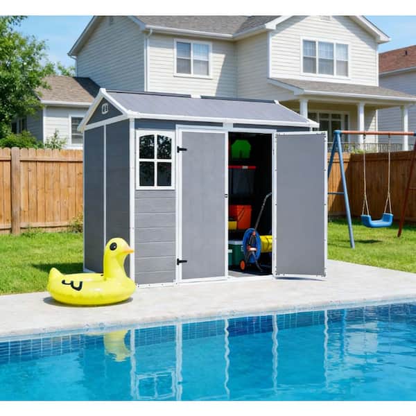 8 ft. W x 6 ft. D All-Weather Outdoor Metal Shed Lockable Storage
