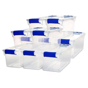 7.5 qt. Secure Latching Plastic Stackable Storage Container in Clear, 10-Pack