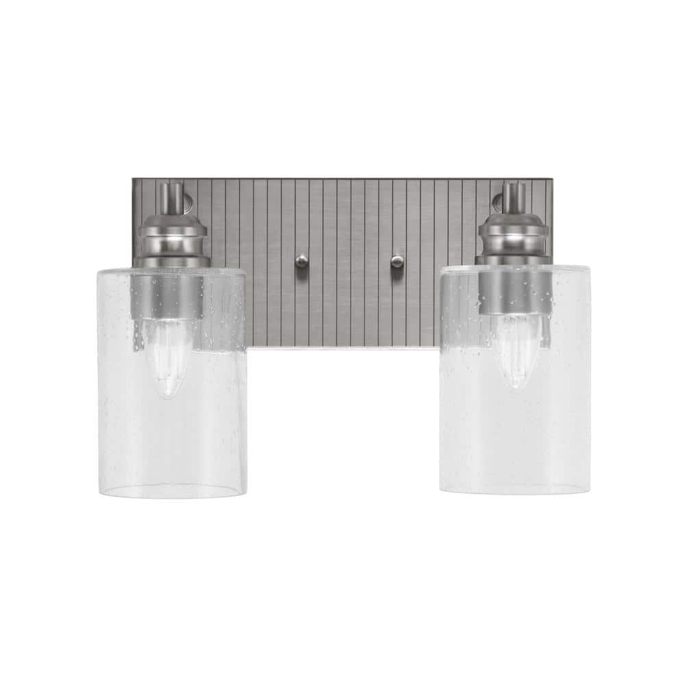 Albany 13 in. 2-Light Brushed Nickel Vanity Light