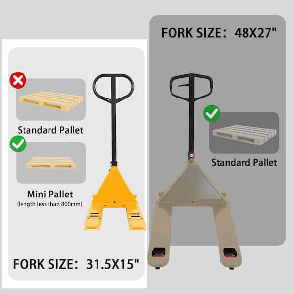 2,200 lbs. Mini Hand Pallet Jack 31. 5 x 15 in. Fork Foldable Manual Pallet Truck 5.9 in. Max Lifting Height