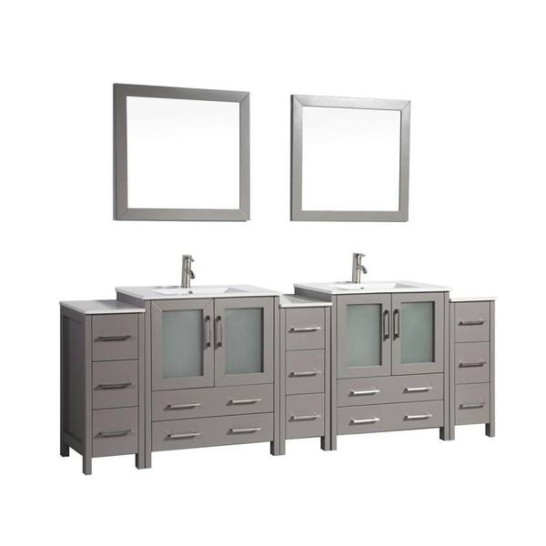 H Bath Vanity In Grey With Top, Home Depot 36 X 18 Bathroom Vanity
