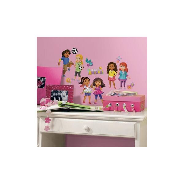 RoomMates 5 in. x 11.5 in. Dora and Friends 20-Piece Peel and Stick Wall Decal