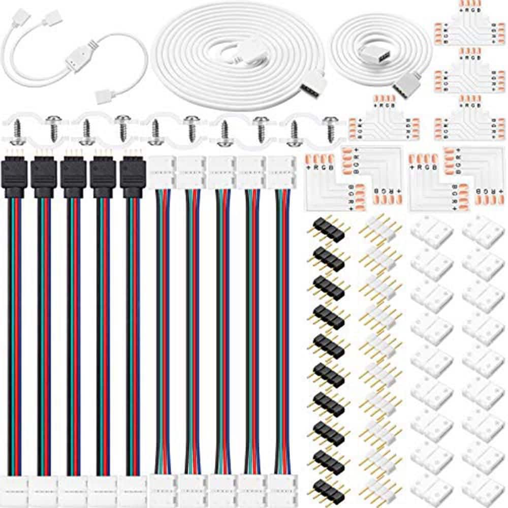 RGB 4-Pin Single Circuit Track Lighting Connector Kit Multi-Pack-Jumper, Splitter, Extension, L and T Coupler price history on PriceWatchPro