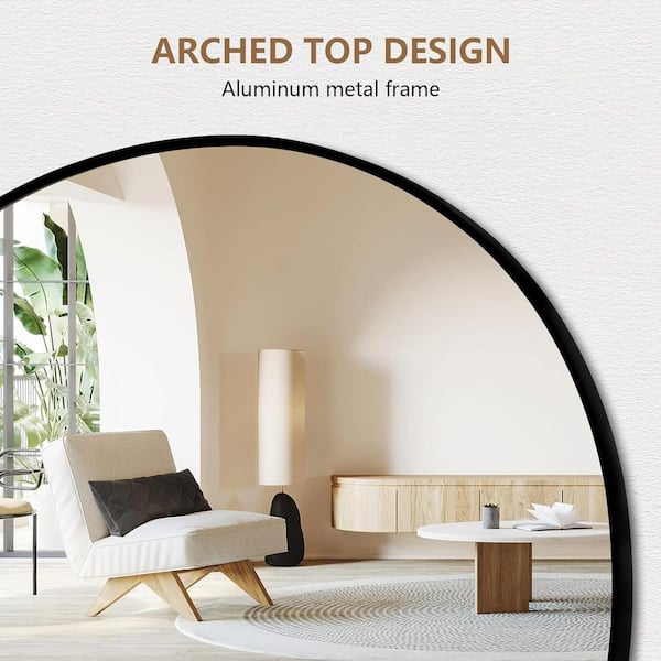 22 in. W x 65 in. H inch Metal Arch Stand Full Length Mirror