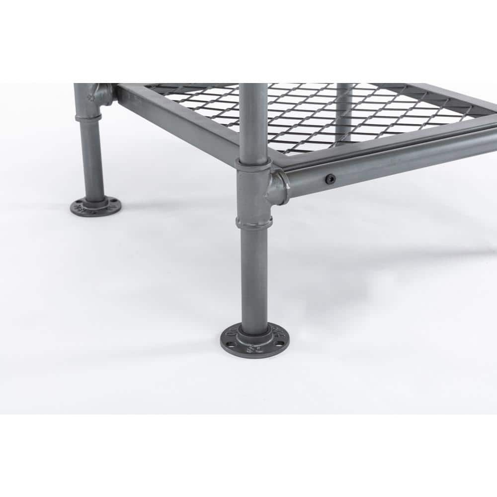 Newport Industrial Gray & Natural Fir Wood Square End Table