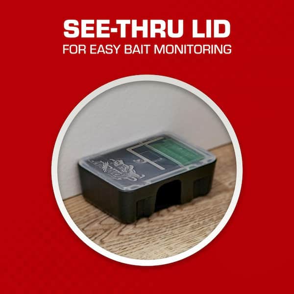 Mouse Killer Child Resistant, Disposable Station, 4 Pre-Filled Ready-To-Use  Animal Bait Stations