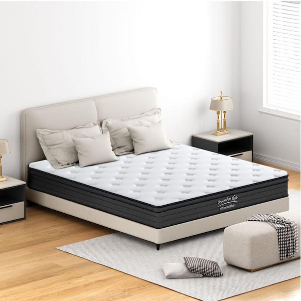 Queen Size Hybrid Medium Firm 12 in. Mattress, Cooling Gel Memory Foam & Pocket Springs, 3D Knit Cover, Motion Isolation