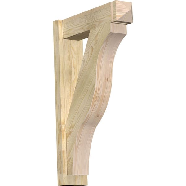 Ekena Millwork 6 in. x 34 in. x 22 in. Douglas Fir Fuston Arts and Crafts Rough Sawn Outlooker