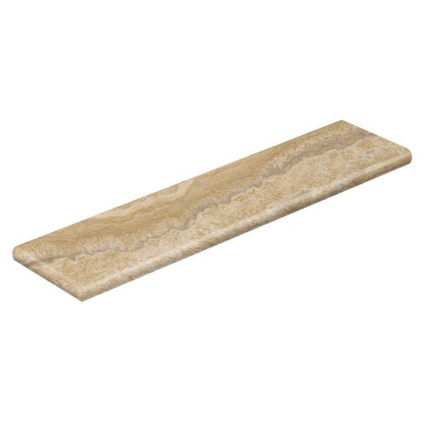 Cap A Tread Ivory Travertine 94 in. Long x 12-1/8 in. Deep x 1-11/16 in. Height Vinyl Left Return to Cover Stairs 1 in. Thick