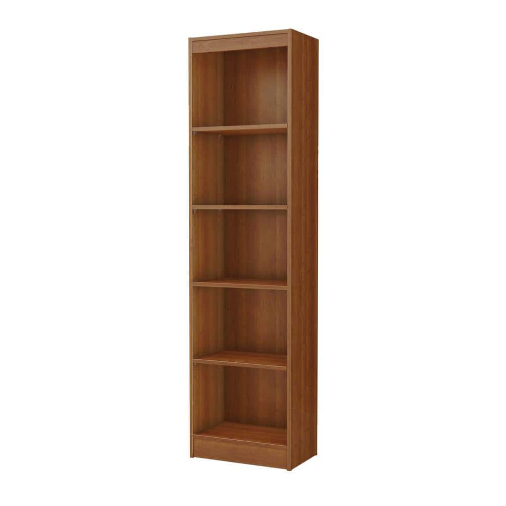 Morgan Cherry Adjustable 5-Shelf Narrow Bookcase